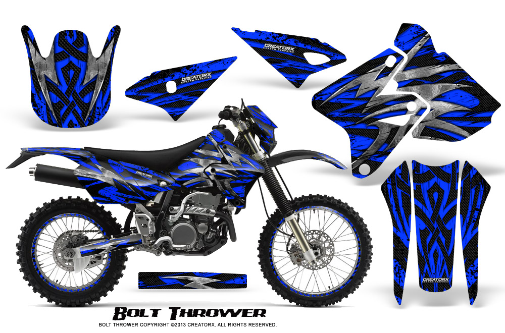 Suzuki DRZ400 Enduro Graphics Kit Bolt Thrower Blue NP Rims